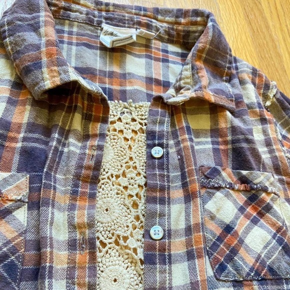 Purple & Rust Lace Flannel by White Crow - Picture 3 of 4